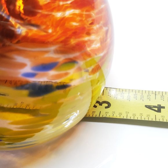 Red Blue & Yellow Swirl Hand Blown Table Decor - Picture 11 of 12